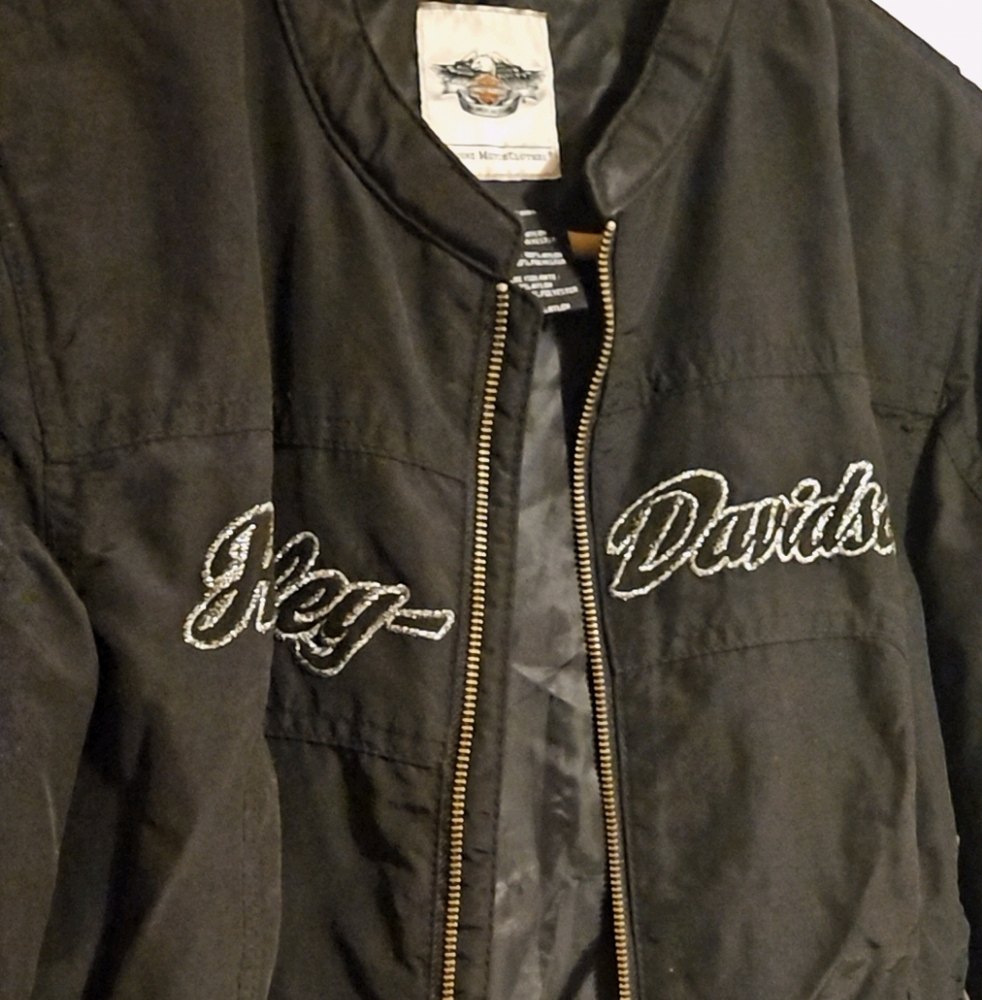 Harley-Davidson Black Bomber Jacket with Embroidered Details